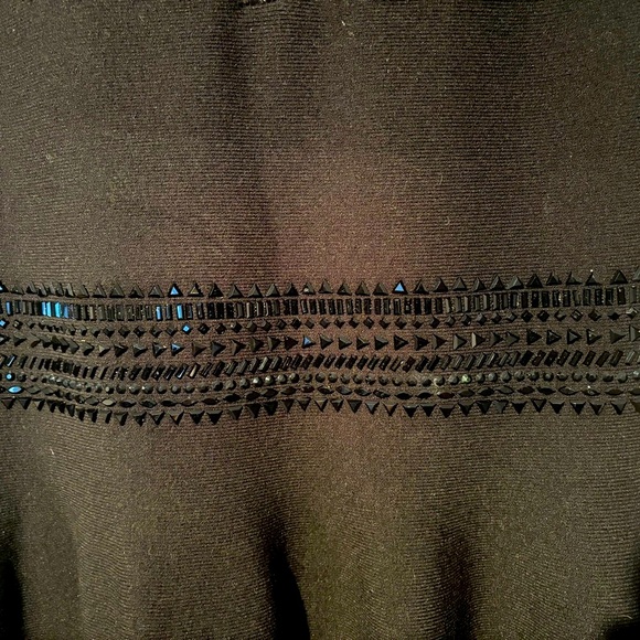 Black Knitted Dress with embroidered beads. - Picture 9 of 9
